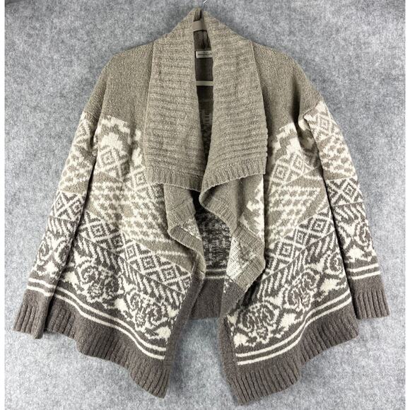 Abercrombie Fitch Wool Blend Cardigan Womens Small Beige Patterned Boho Aztec - Picture 1 of 14